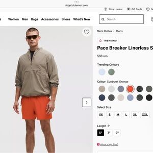 Lululemon Men’s athletic shorts.  Size L